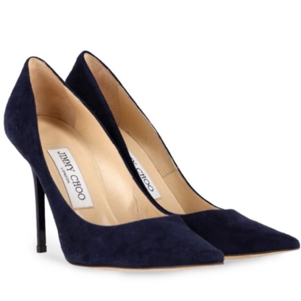 JIMMY CHOO Romy 100 Suede Pumps,
Navy Blue 38.5 - Picture 3 of 17